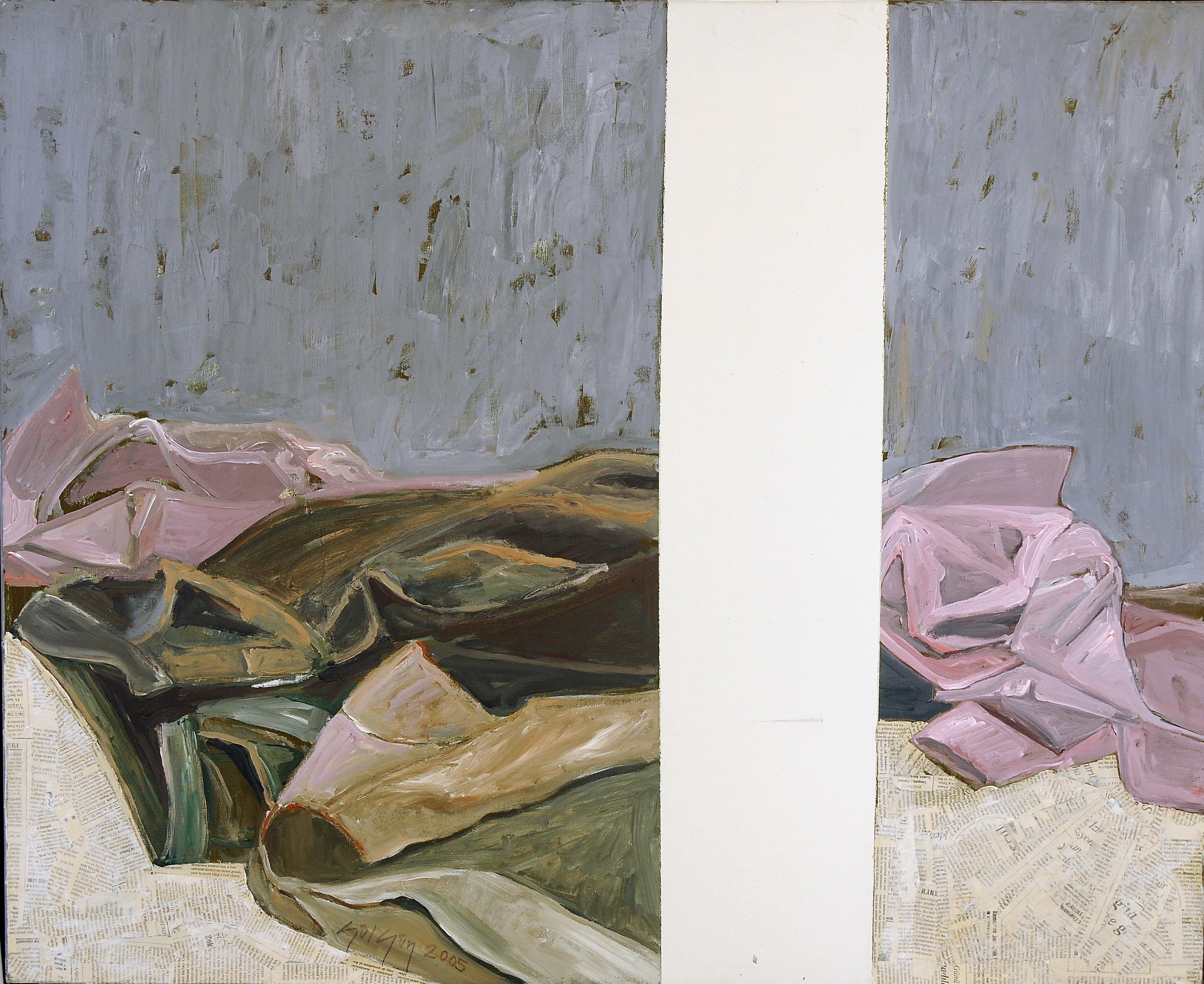 İsimsiz- Untitled, 2005, Tuval üzerine karışık teknik- Mixed media on canvas, 90x110 cm